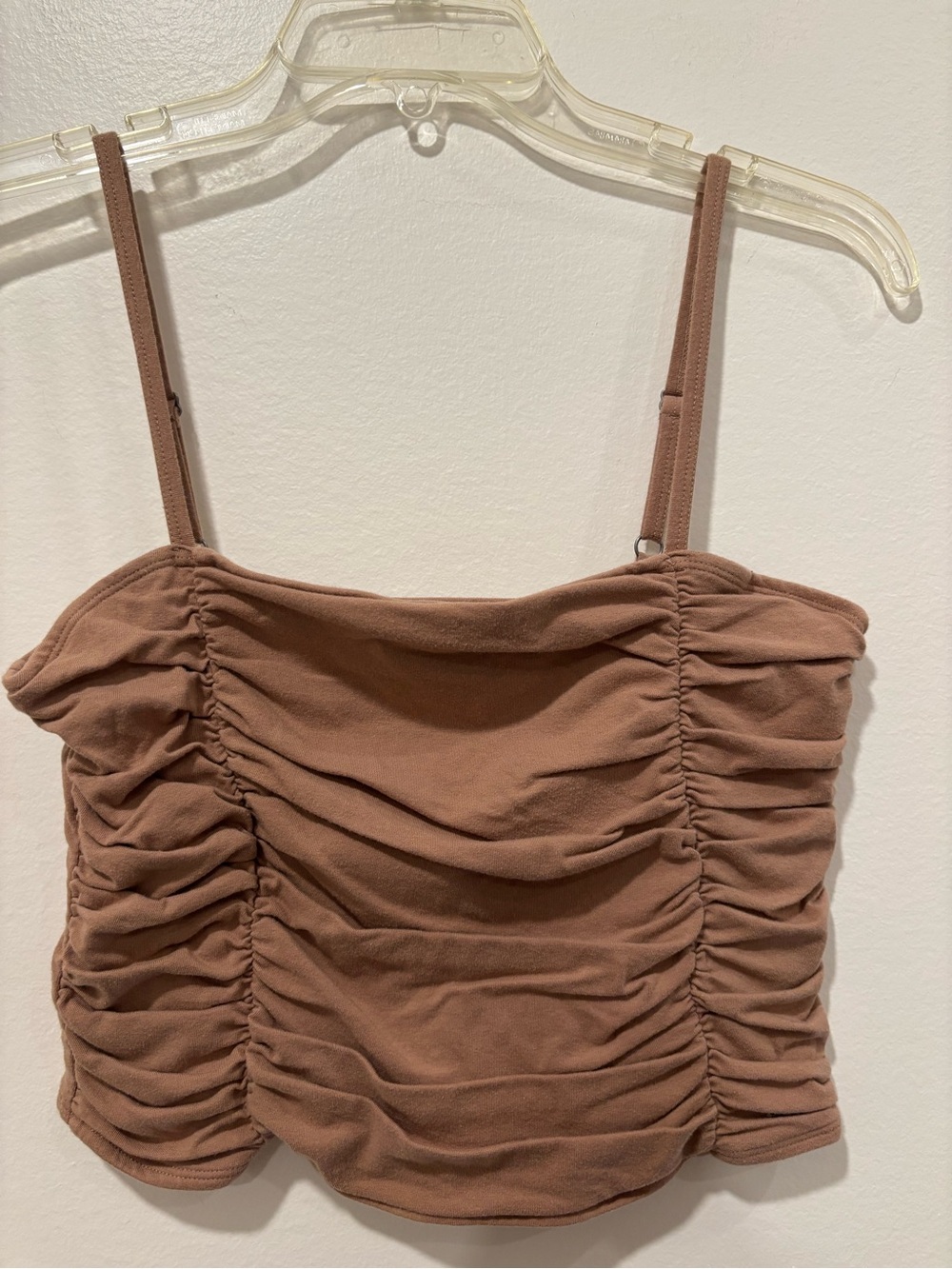 Ruched Spaghetti Strap Crop Top